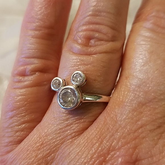 Sterling Silver Mickey Mouse CZ Ring - Picture 1 of 7